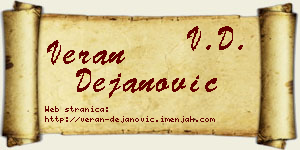 Veran Dejanović vizit kartica